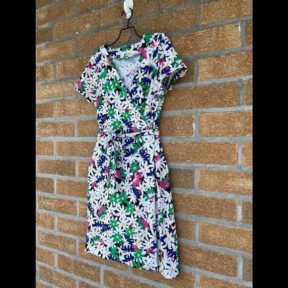 Diane von Furstenberg "New Julian Two" jersey dress in garden daisy print 10 - Picture 7 of 13